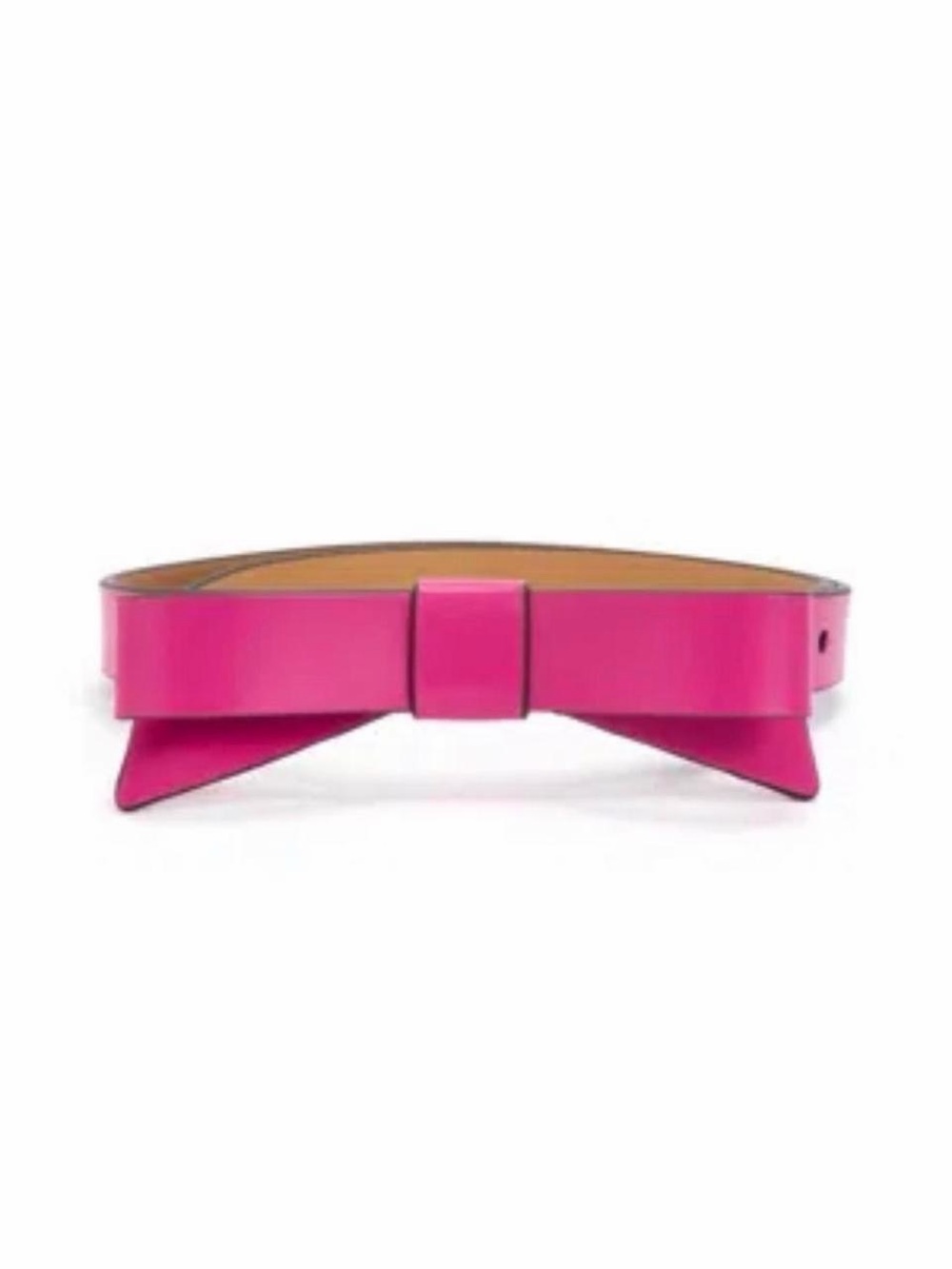 Kate Spade New York Hot Pink Genuine Leather Bow Belt Size Medium Made in Italy